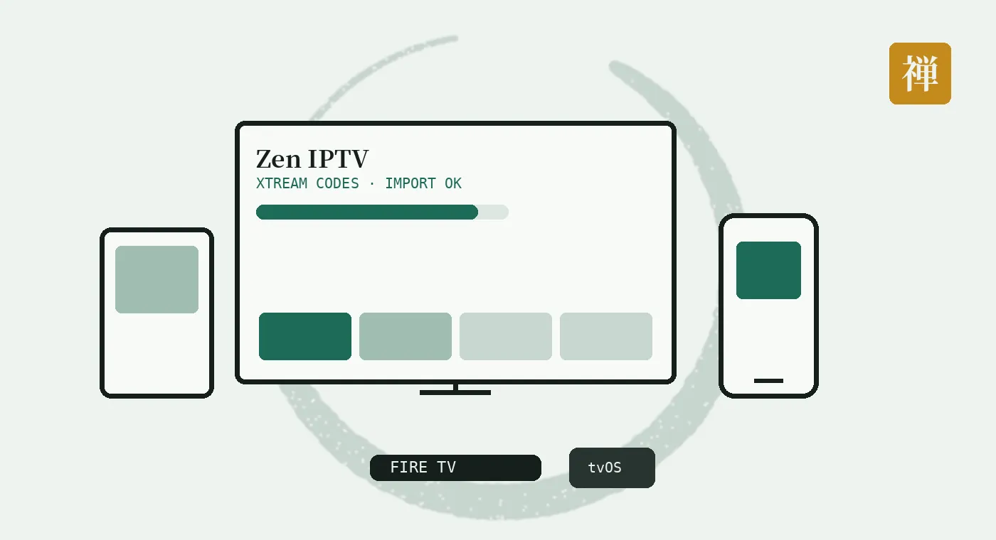 Zen IPTV sur Apple TV, Android TV, Fire TV, iPhone et tablette